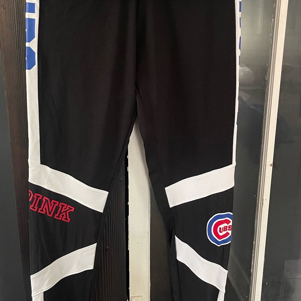 Victoria's Secret Black and White Kids Leggings with Red Accents